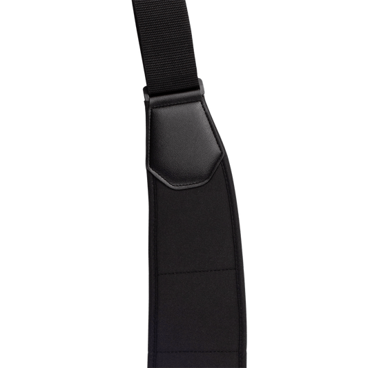 Padded neoprene shoulder section of the D'Addario Comfort strap