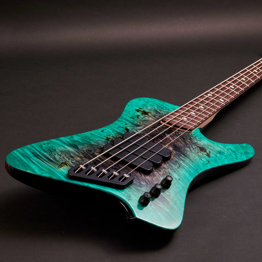 Dingwall D-Roc Custom 5 - Gartok's Dices Turquoise to Black Gloss