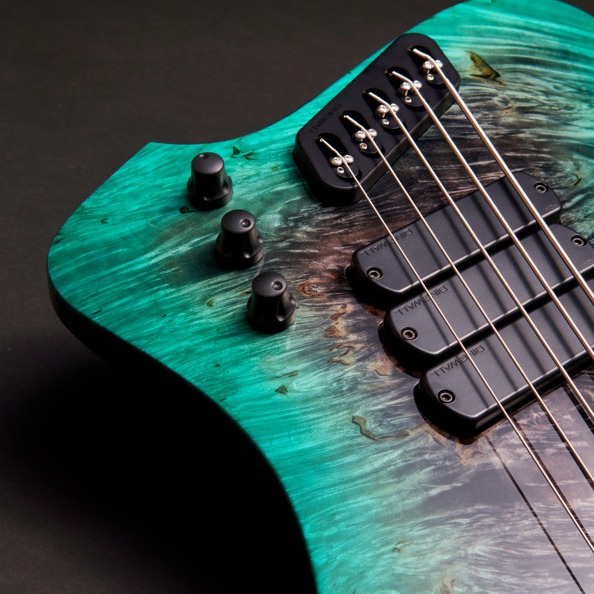 Dingwall D-Roc Custom 5 - Gartok's Dices Turquoise to Black Gloss