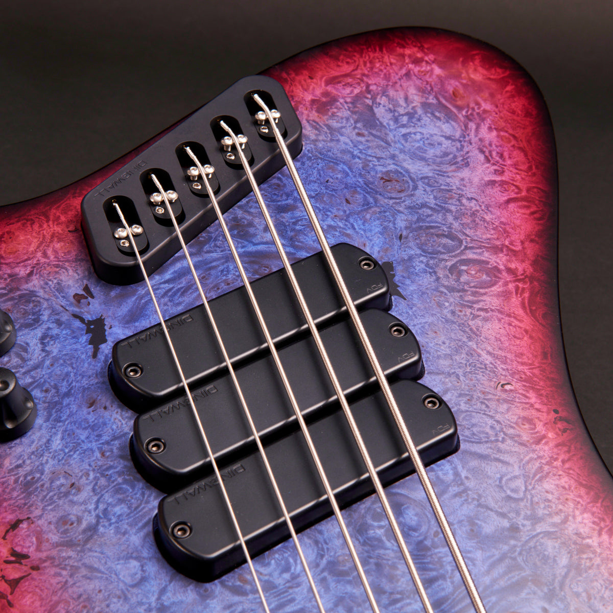 Dingwall D-Roc Custom 5 Zithaï Empire Blue to Red Burst 5-string bass at Bass Freaks