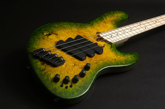 Dingwall Super Jazz 4 - Yellow to Green Reverse Burst