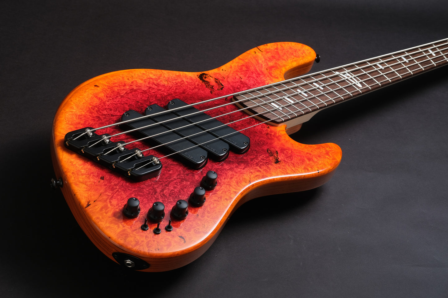 Dingwall Super Jazz 5 - Vampire Red to Solar Orange