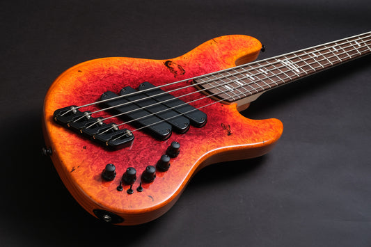Dingwall Super Jazz 5 - Vampire Red to Solar Orange