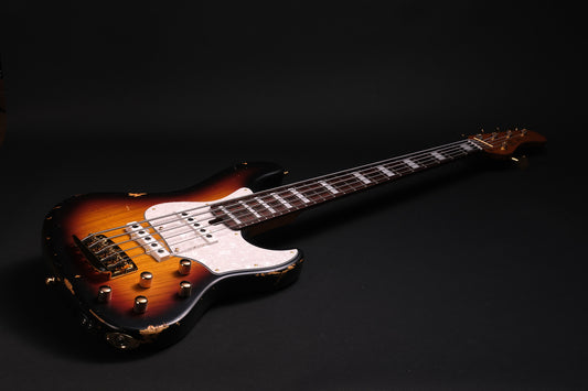 Mayones Jabba HF Aged Sunburst 5 - Transparent Sun-Burst Nitro Aged