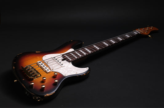 Mayones Jabba HF Aged Sunburst 5 - Transparent Sun-Burst Nitro Aged