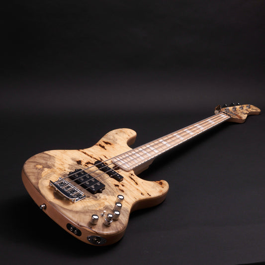 Mayones Jabba Custom BB 4 - Trans Natural, buckeye burl top over swamp ash