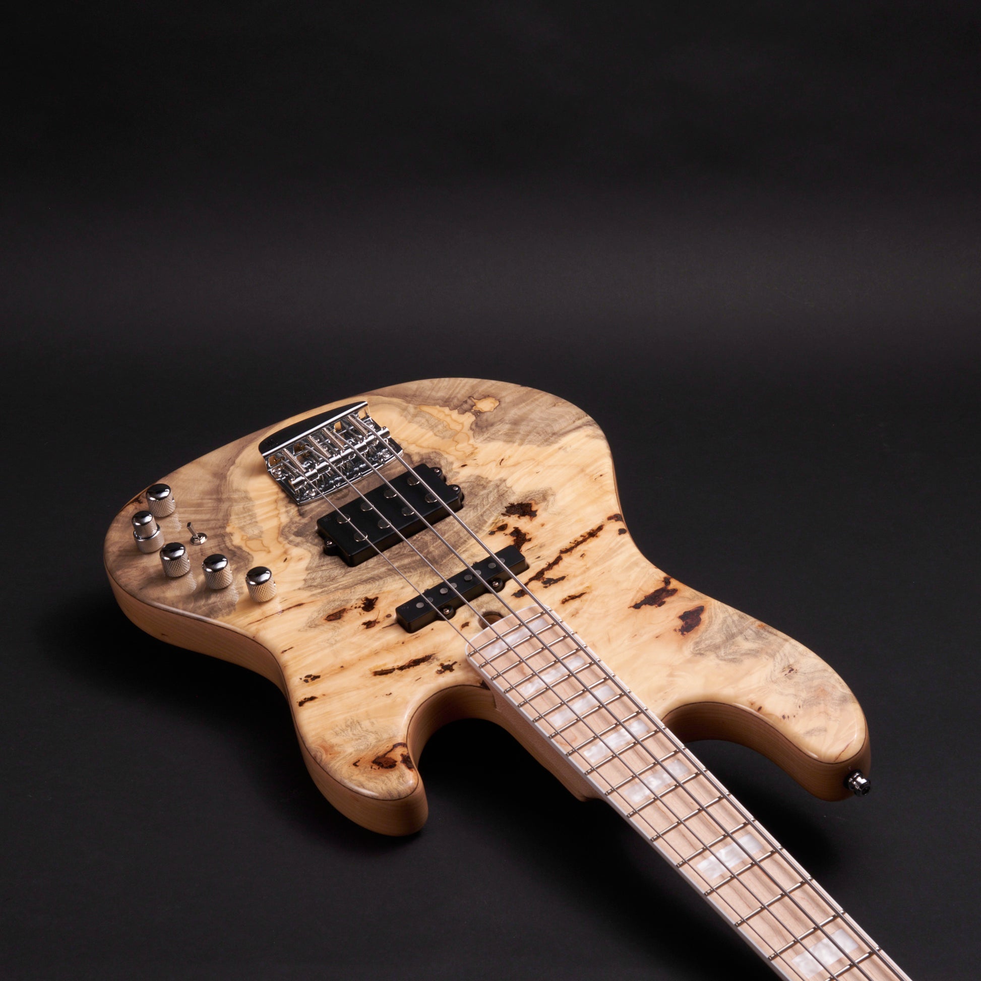 Mayones Jabba Custom BB 4 - Trans Natural, maple fingerboard with white pearloid blocks
