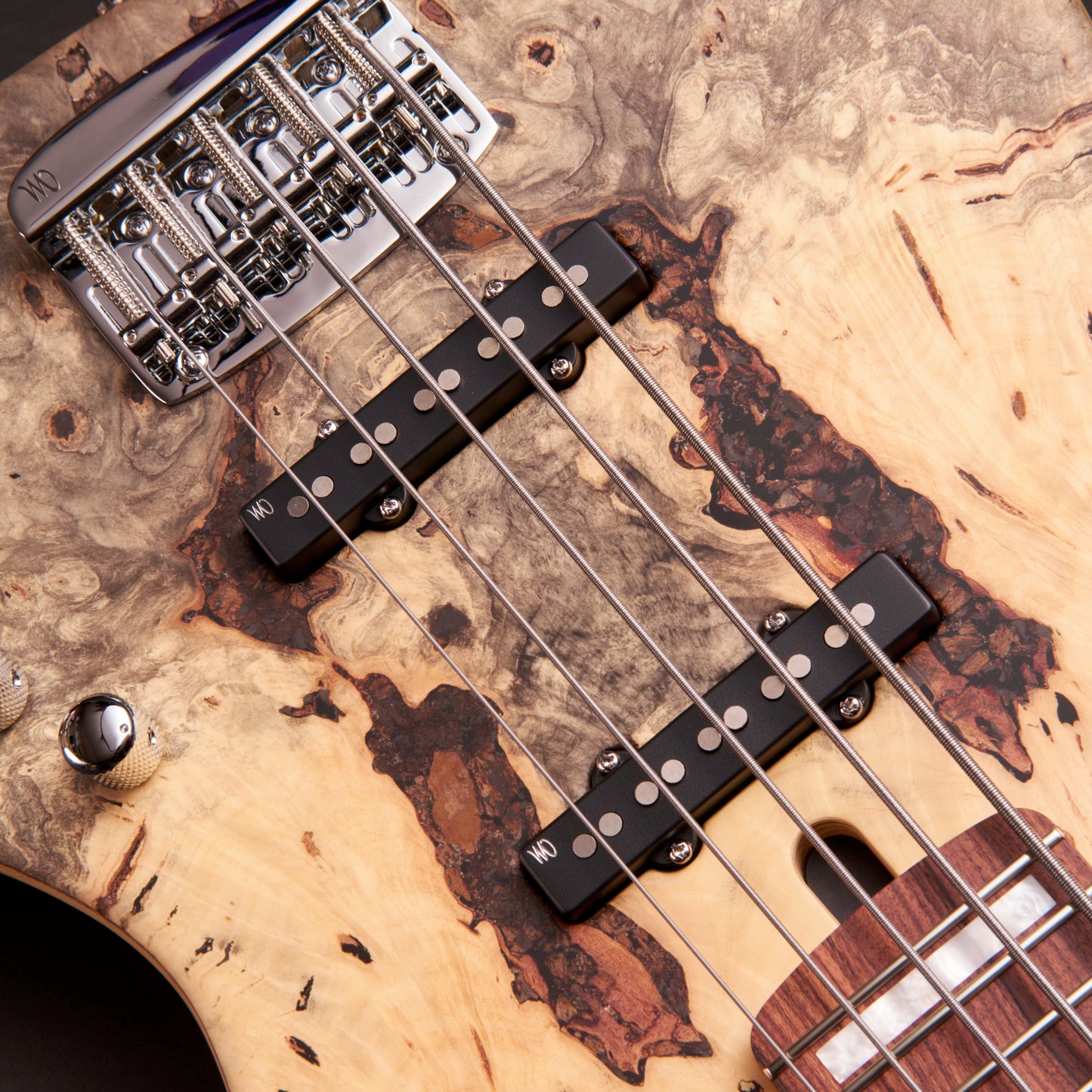 Mayones Jabba Custom BB 5 JJ - Trans Natural Satine, Pau Ferro fingerboard with white pearloid blocks