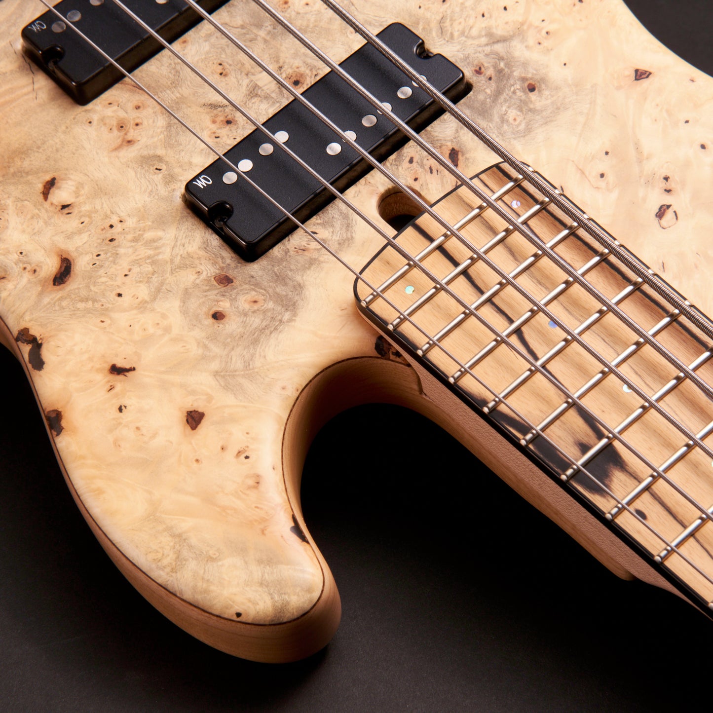 Mayones Jabba Custom BB 5 HH - Trans Natural Satine, Pale Moon Ebony fingerboard and maple neck