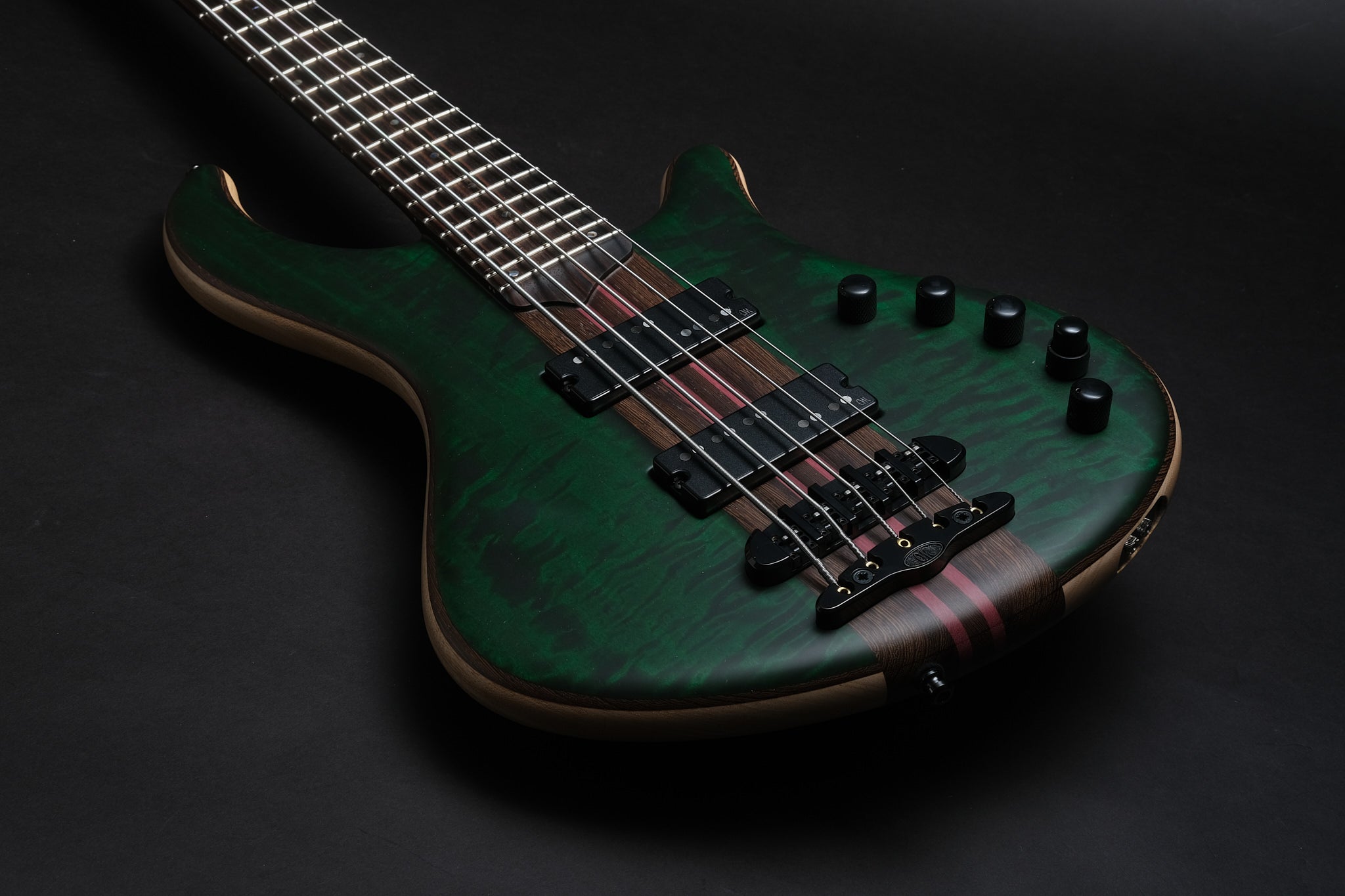 Mayones Patriot 5 Custom: Stunning Trans Emerald-Green - Bass Freaks