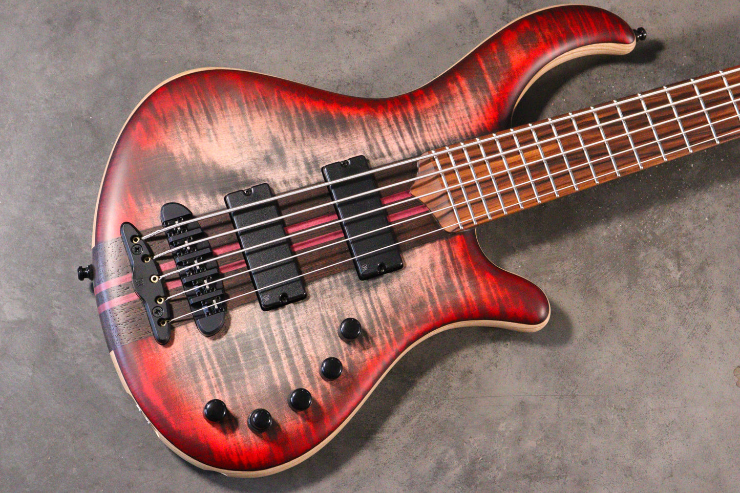 Mayones Guitars Patriot 5 'Transparent Black with Redburst'