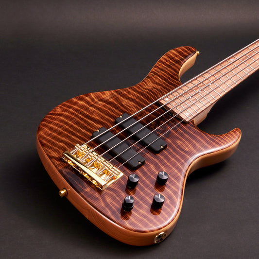 Sadowsky MetroLine Modern 5 24-Fret Special Edition Curly Sinker Redwood 5-string bass at Bass Freaks