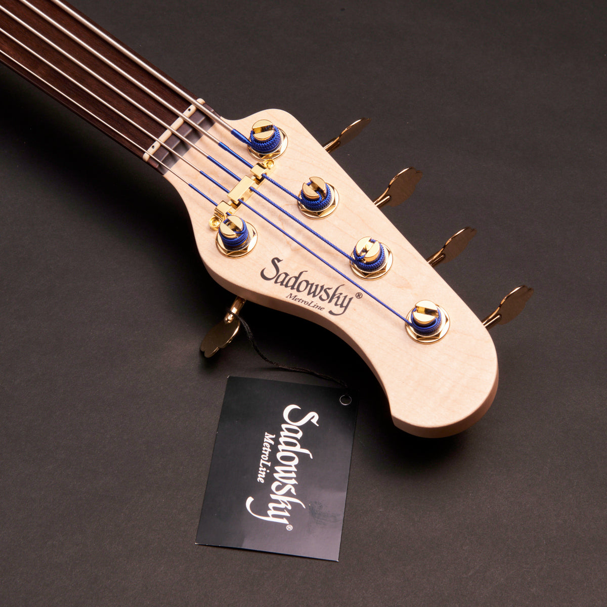 Sadowsky MetroLine Modern 5 Fretless Special Edition Curly Sinker Redwood 5-string fretless bass at Bass Freaks