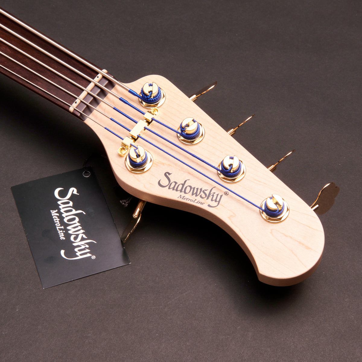 Sadowsky MetroLine Modern 5 Fretless Special Edition Curly Sinker Redwood 5-string fretless bass at Bass Freaks