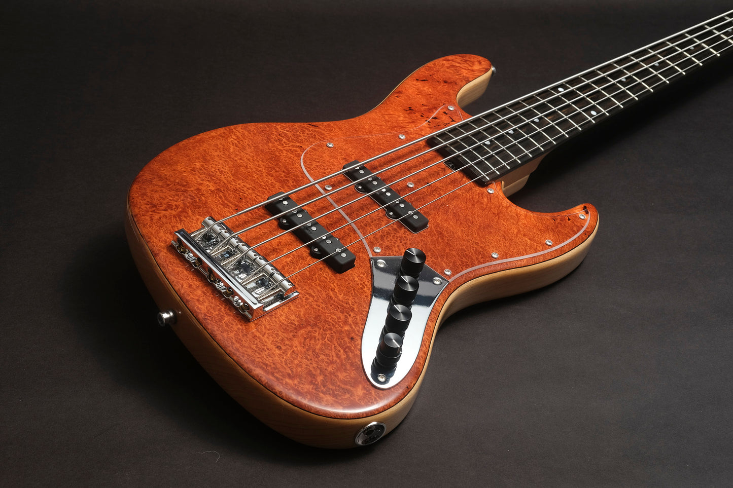 Sadowsky Vintage J-5 21 Custom Redwood bass front view