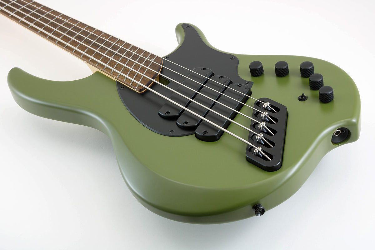 Dingwall KK3 Kyle Konkiel Signature Combustion 5 Matte Army Green bass at Bass Freaks