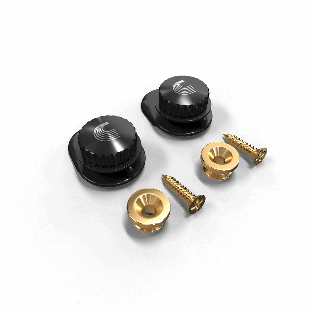 D'Addario PW-SLS-03 Universal Strap Lock System in gold