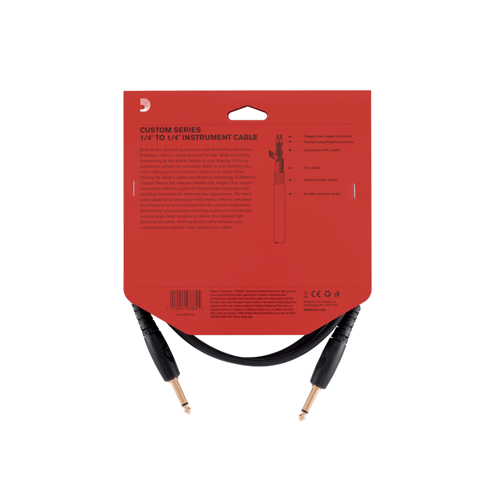 D’Addario Custom Series Angled Instrument Cable - 3m / 10 ft
