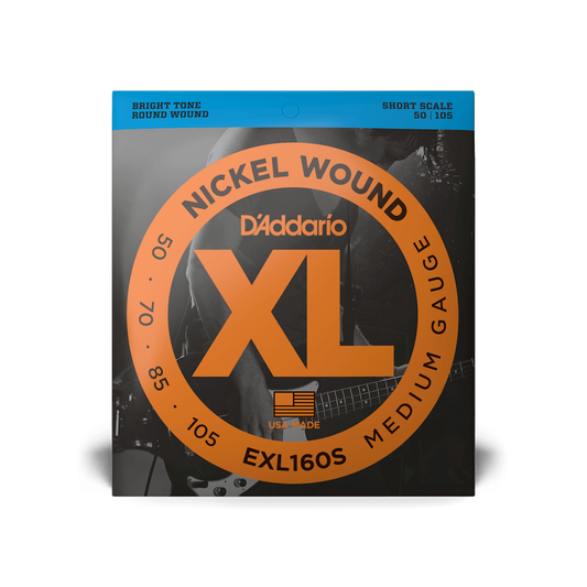 D'Addario EXL160S Nickel Wound Bass, Medium, 50-105, Short Scale