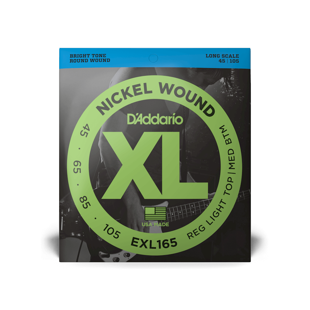 D'Addario EXL165 Nickel Wound Bass, Custom Light, 45-105, Long Scale