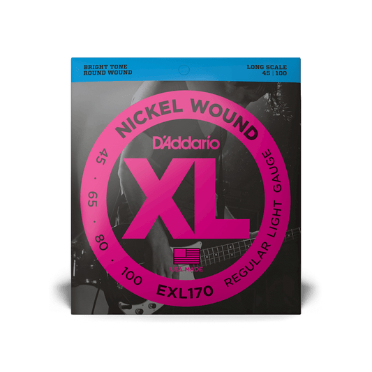 D'Addario EXL170 Nickel Wound Bass, Light, 45-100, Long Scale