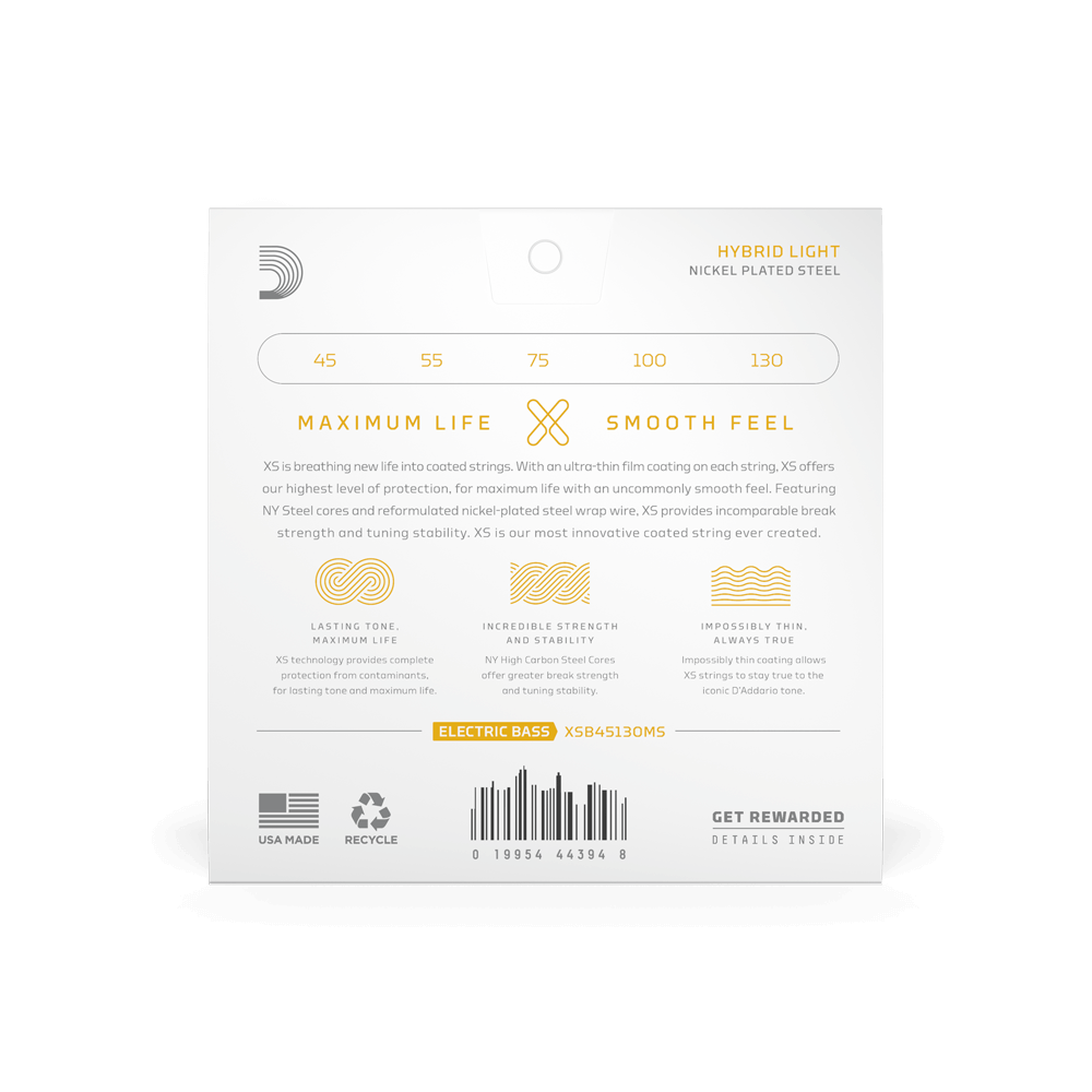 D'Addario XS Nickel 5  Multiscale, 45-130 Hybrid Light